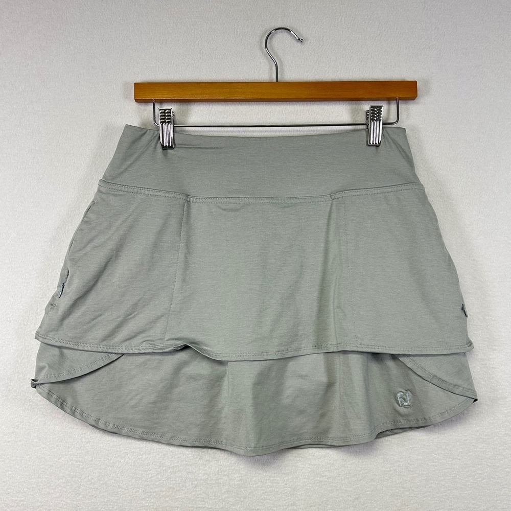 FJ FootJoy Golf Skort Athletic Skirt Women's‎ Size Small Grey Layered Pockets